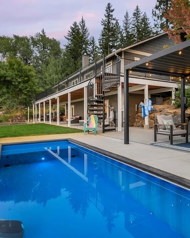 Heated pool at our vacation rental in coeur d'alene